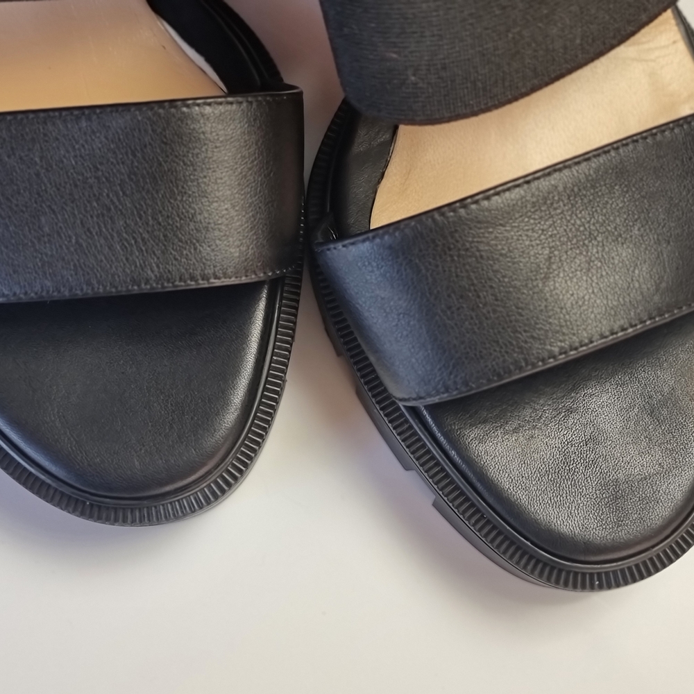 Christian Louboutin Patrouiagoma Platform Black & Nickel Sz. 38 W/elastic Straps - Picture 10 of 14